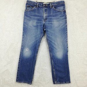 Lee Mens‎ Jeans Straight Leg Denim Blue Medium Wash Regular Fit Workwear 38x30
